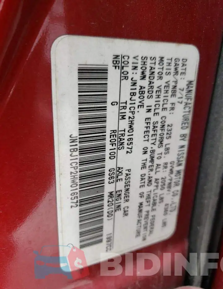 JN1BJ1CP2HW016572 Photo# 14