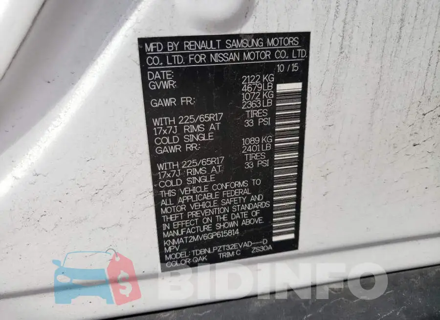 KNMAT2MV6GP615814 Photo# 12