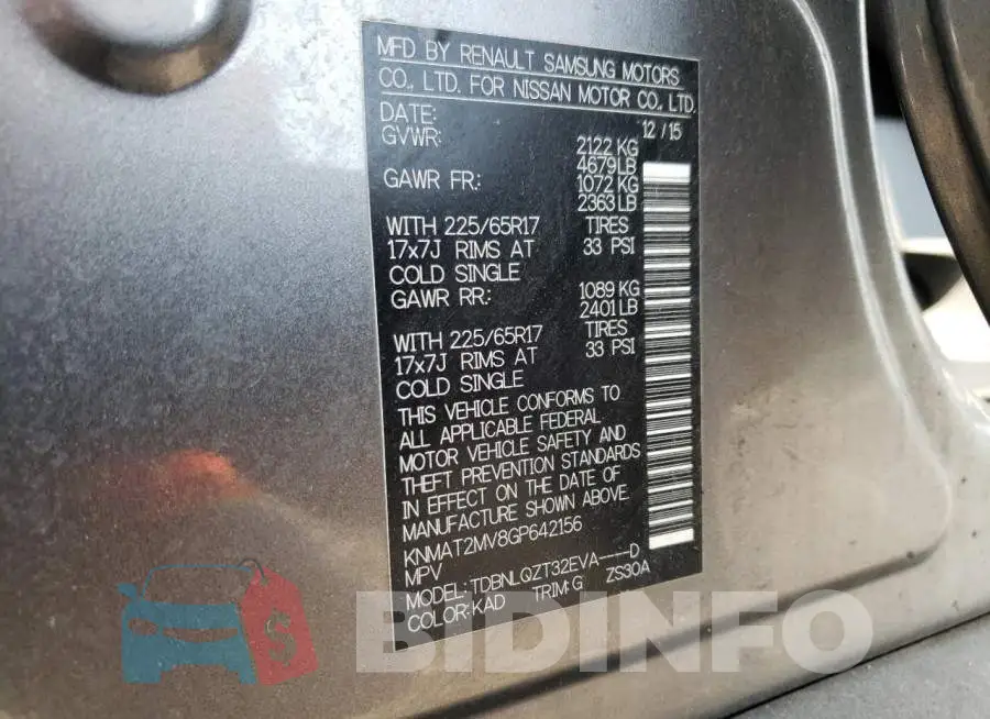 KNMAT2MV8GP642156 Photo# 13