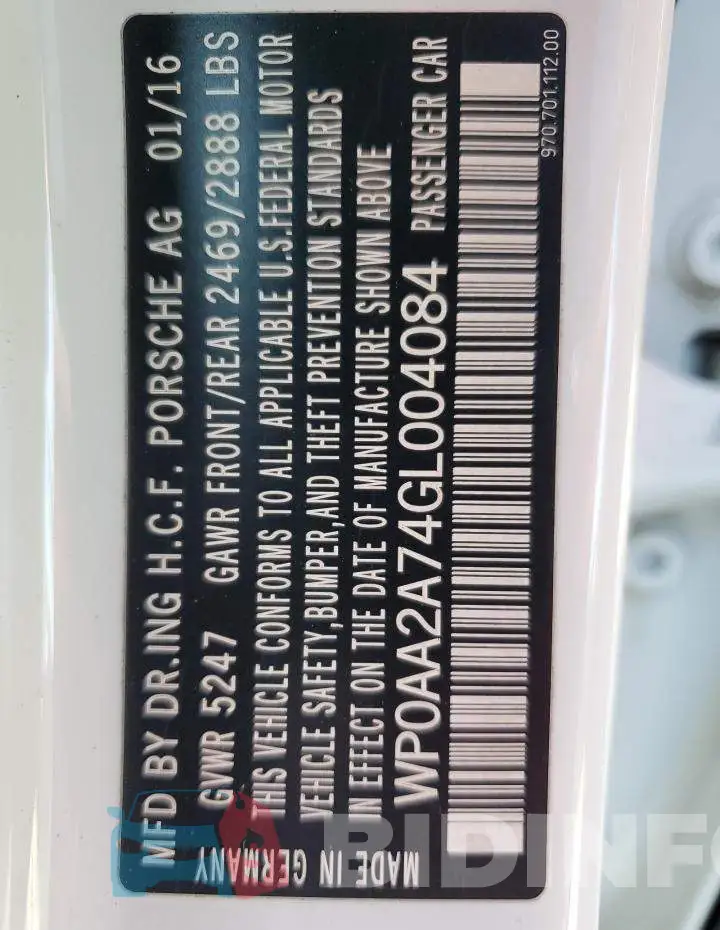 WP0AA2A74GL004084 Photo# 12