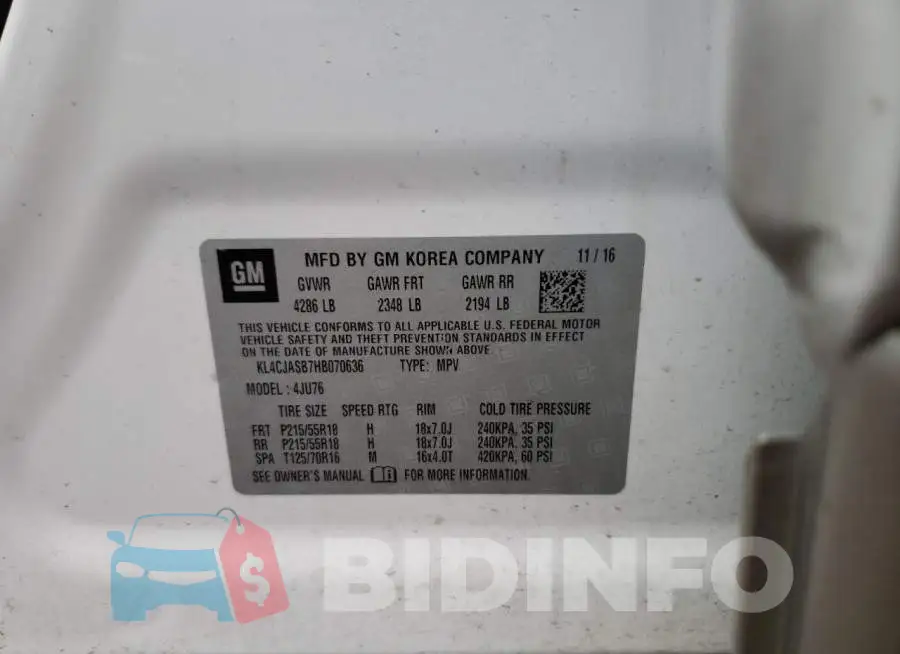 KL4CJASB7HB070636 Photo# 13