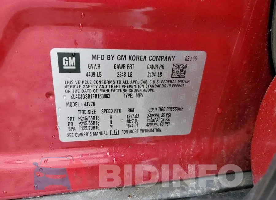 KL4CJGSB1FB163863 Photo# 13