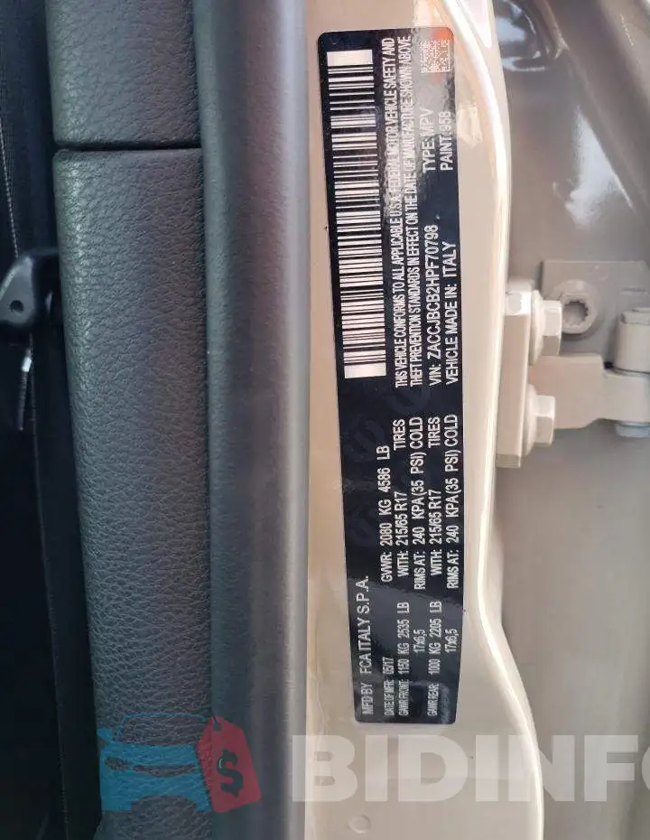 ZACCJBCB2HPF70798 Photo# 13