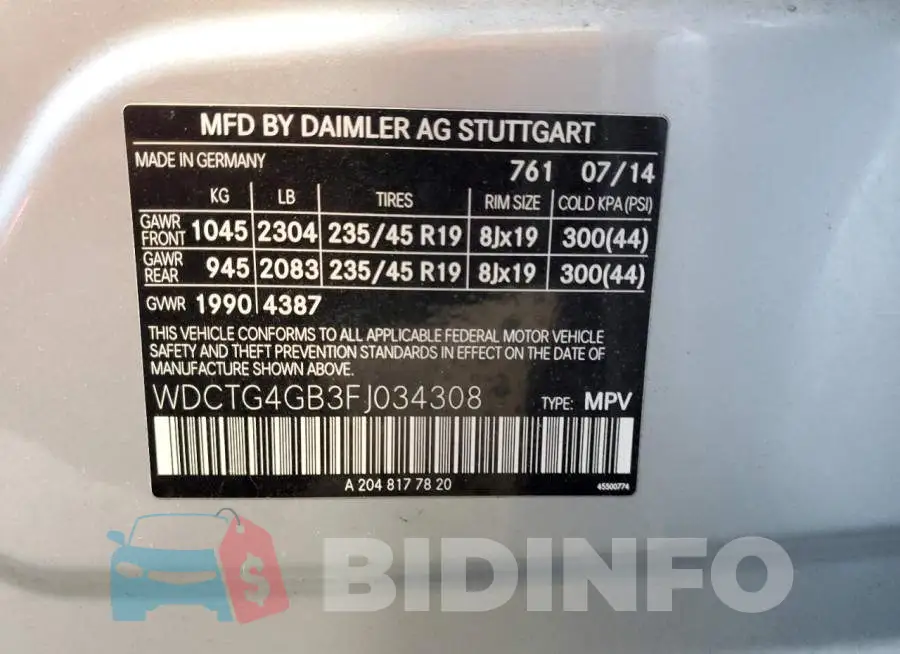 WDCTG4GB3FJ034308 Photo# 12