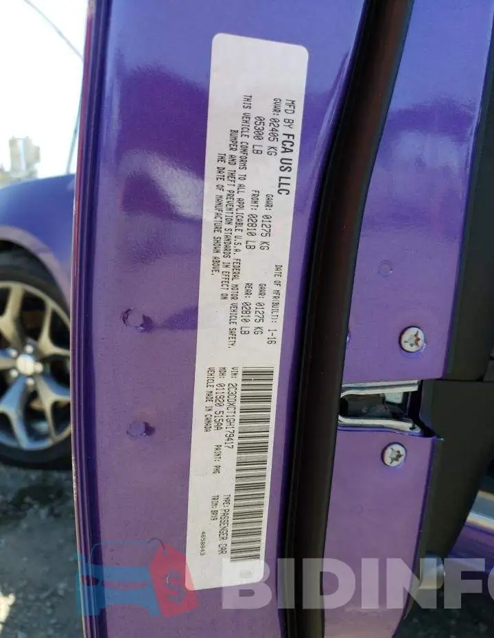 2C3CDXCT1GH179417 Photo# 13