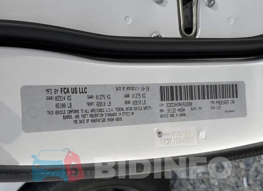 2C3CDXHG4KH532690 Photo# 12
