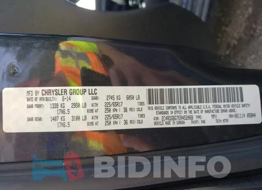 2C4RDGBG7ER452068 Photo# 13