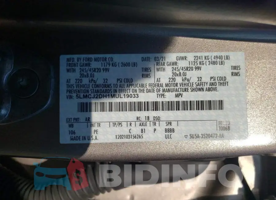 5LMCJ2DH1MUL19033 Photo# 13