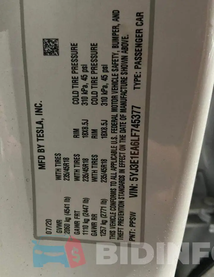 5YJ3E1EA6LF745377 Photo# 10