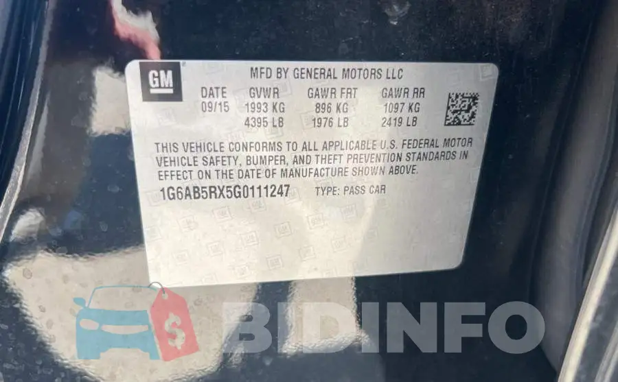 1G6AB5RX5G0111247 Photo# 10