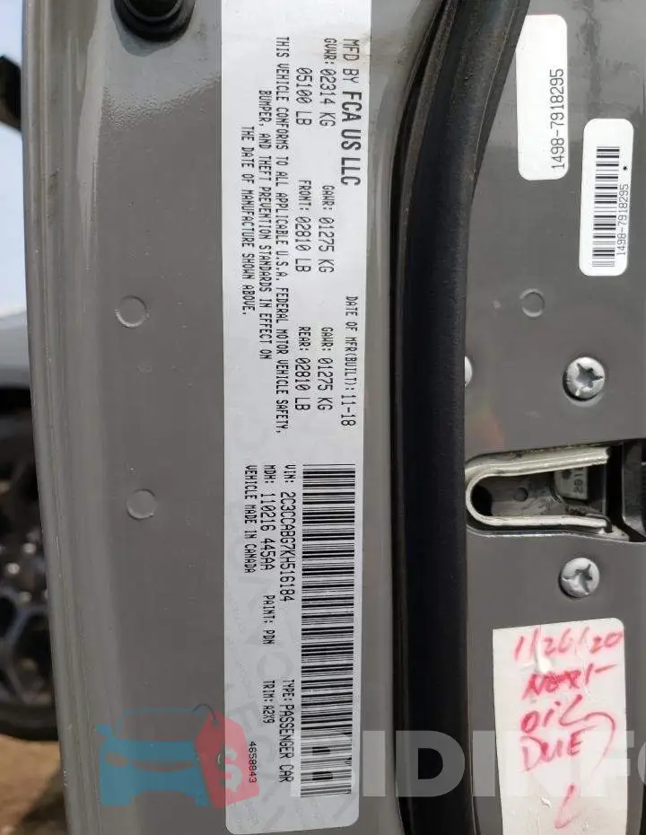 2C3CCABG7KH516184 Photo# 12