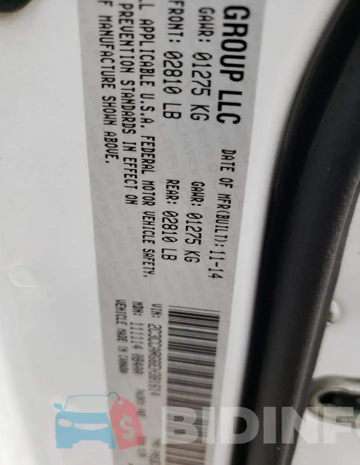 2C3CCARG6EH381614 Photo# 12