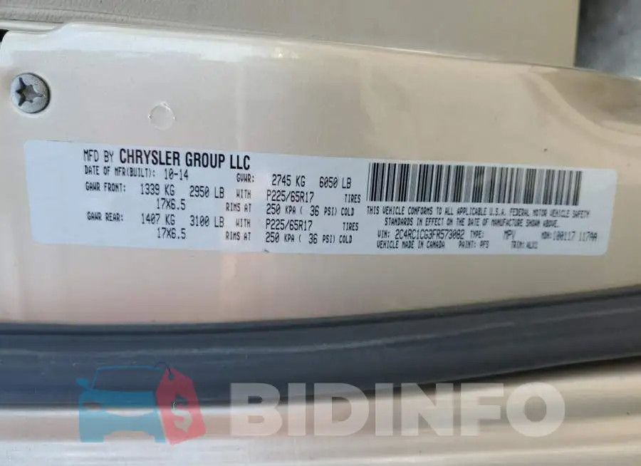 2C4RC1CG3FR573082 Photo# 13