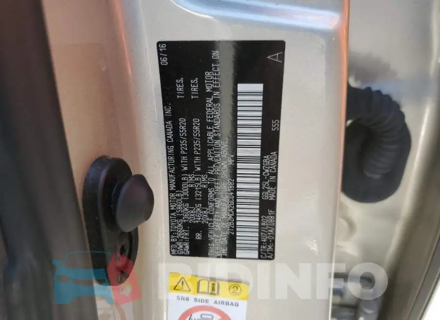 2T2BZMCA2GC041882 Photo# 14