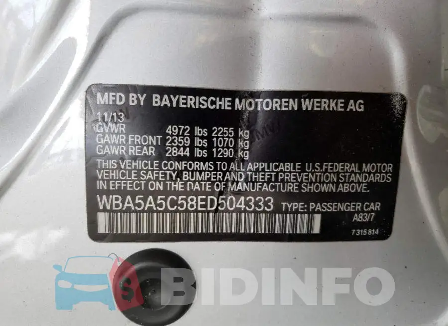 WBA5A5C58ED504333 Photo# 12