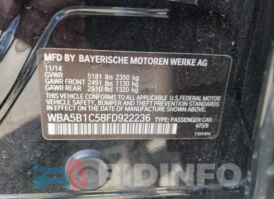 WBA5B1C58FD922236 Photo# 12