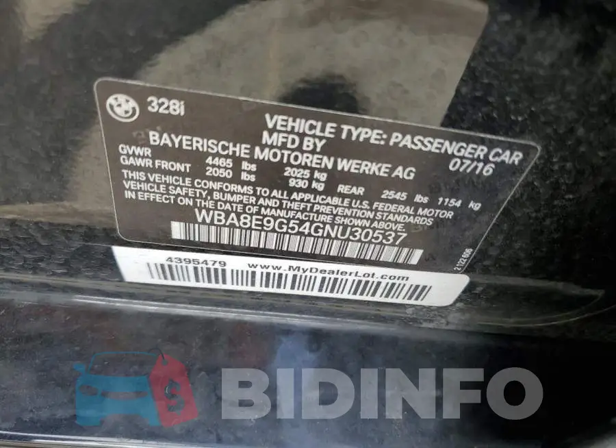 WBA8E9G54GNU30537 Photo# 12