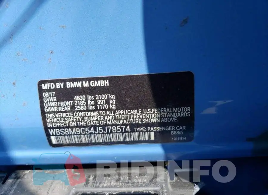 WBS8M9C54J5J78574 Photo# 13