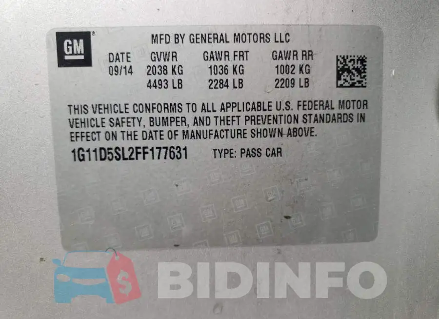 1G11D5SL2FF177631 Photo# 13