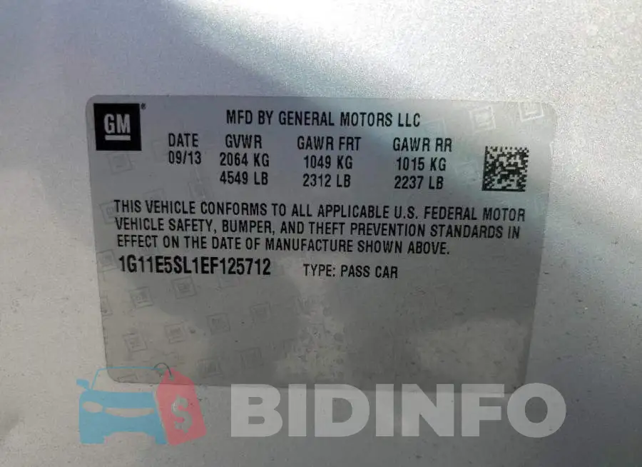 1G11E5SL1EF125712 Photo# 12