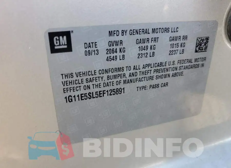 1G11E5SL5EF125891 Photo# 12