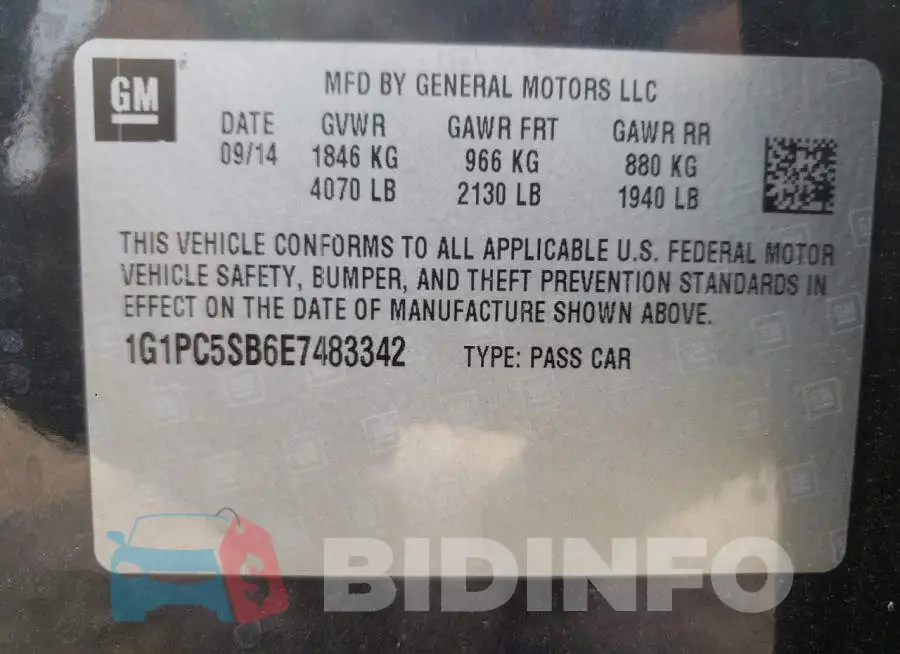 1G1PC5SB6E7483342 Photo# 13