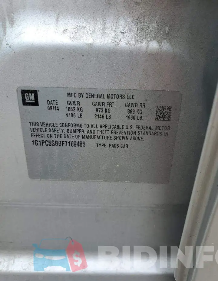 1G1PC5SB9F7109485 Photo# 12