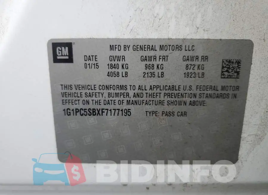 1G1PC5SBXF7177195 Photo# 12