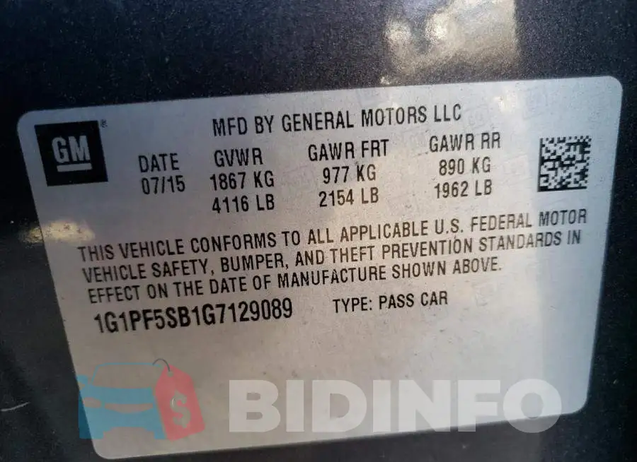 1G1PF5SB1G7129089 Photo# 12