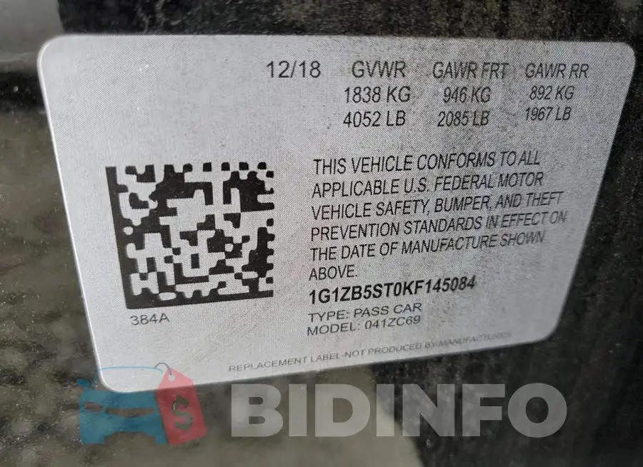1G1ZB5ST0KF145084 Photo# 12