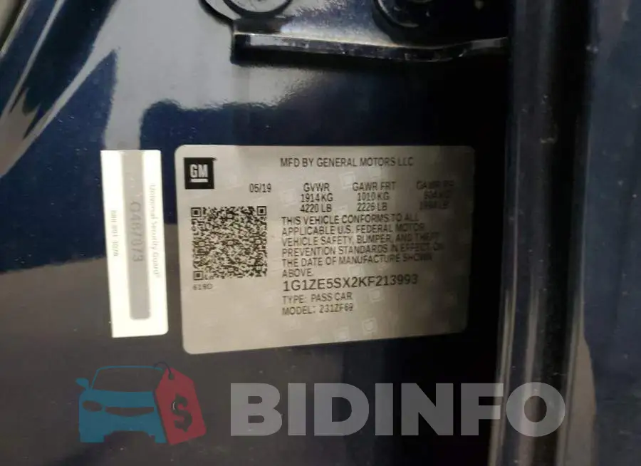 1G1ZE5SX2KF213993 Photo# 12