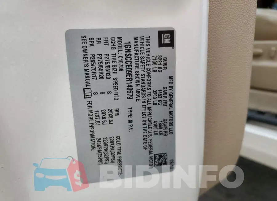 1GNSCCE09ER140679 Photo# 14