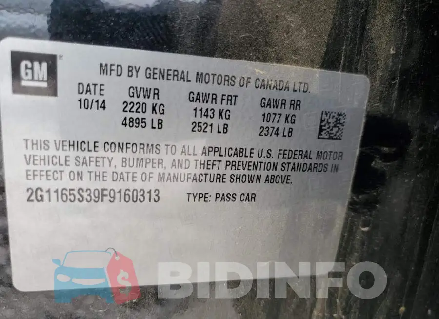2G1165S39F9160313 Photo# 12