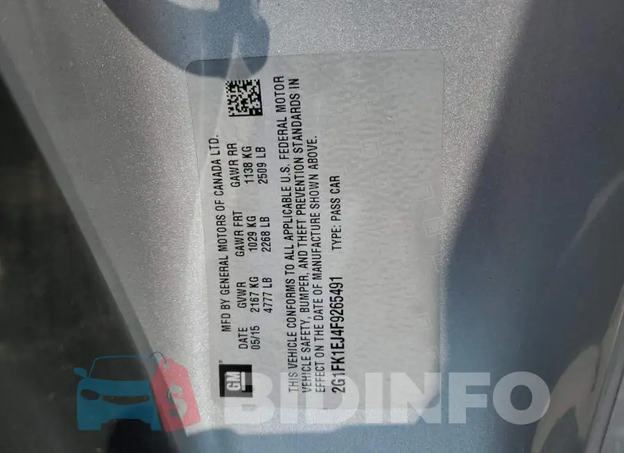 2G1FK1EJ4F9265491 Photo# 12