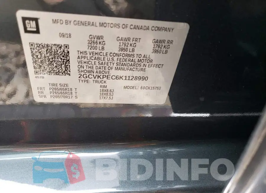 2GCVKPEC6K1128990 Photo# 12