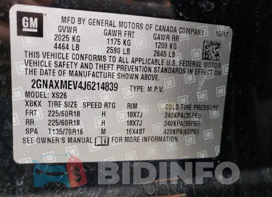2GNAXMEV4J6214839 Photo# 12
