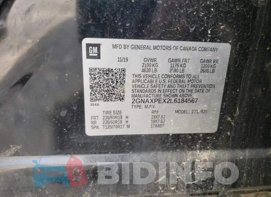 2GNAXPEX2L6184567 Photo# 13