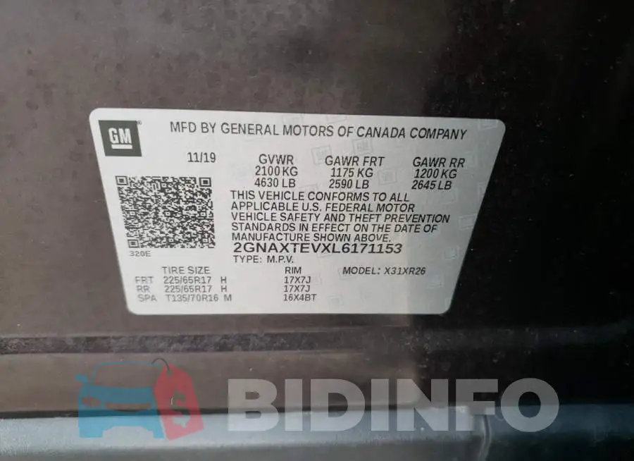 2GNAXTEVXL6171153 Photo# 13