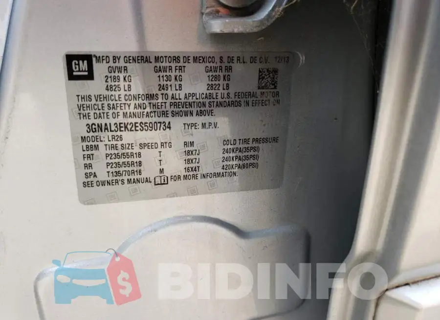 3GNAL3EK2ES590734 Photo# 12