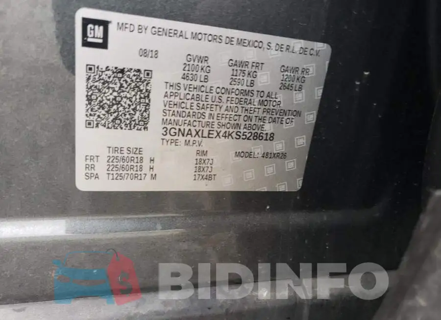 3GNAXLEX4KS528618 Photo# 13