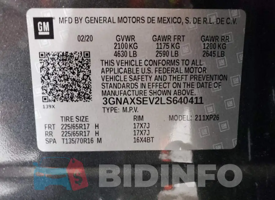 3GNAXSEV2LS640411 Photo# 14
