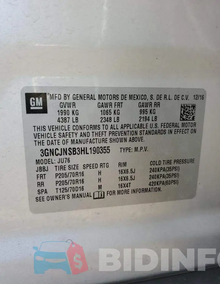3GNCJNSB3HL190355 Photo# 12
