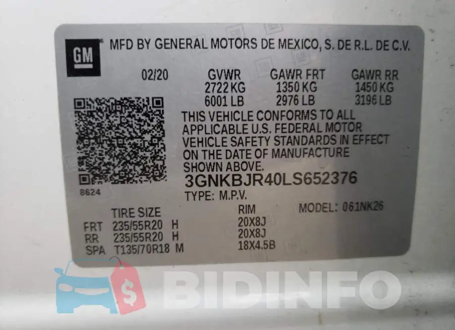 3GNKBJR40LS652376 Photo# 13