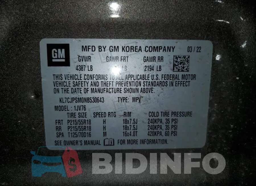 KL7CJPSM0NB530643 Photo# 13