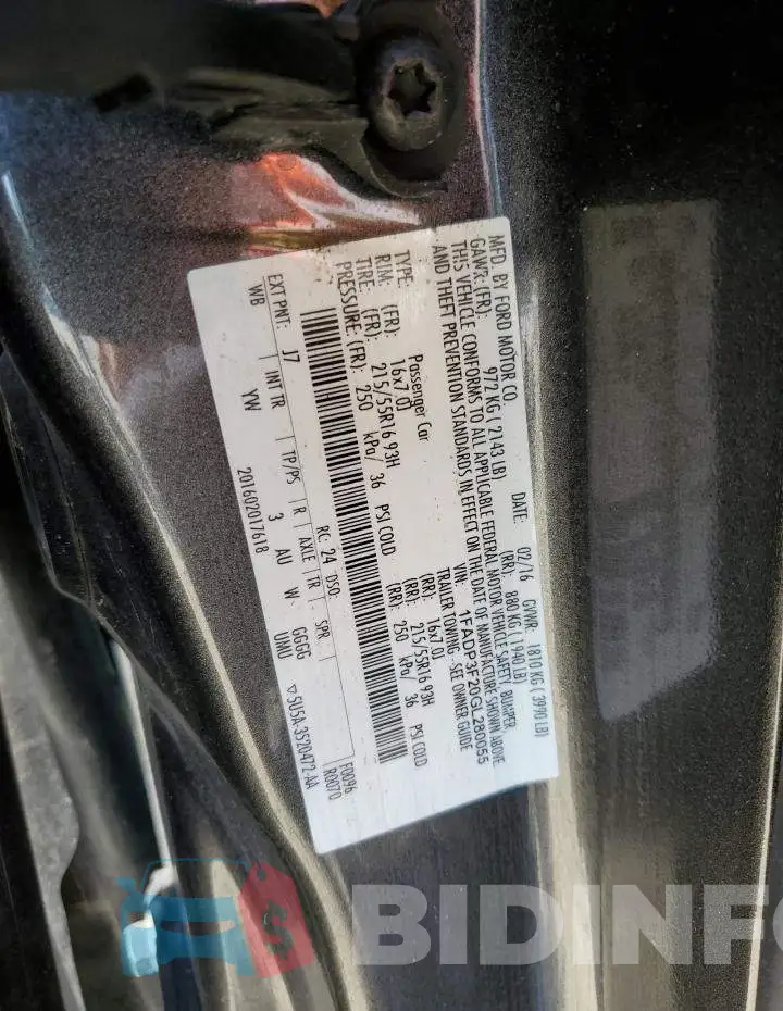 1FADP3F20GL280055 Photo# 13