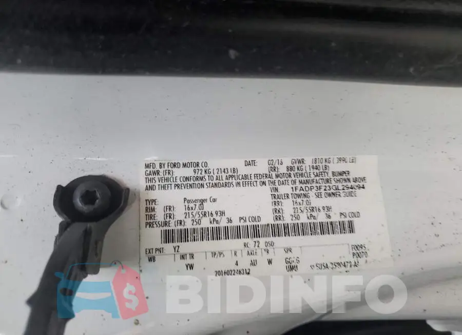 1FADP3F23GL294094 Photo# 12