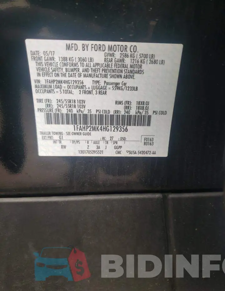 1FAHP2MK4HG129356 Photo# 12