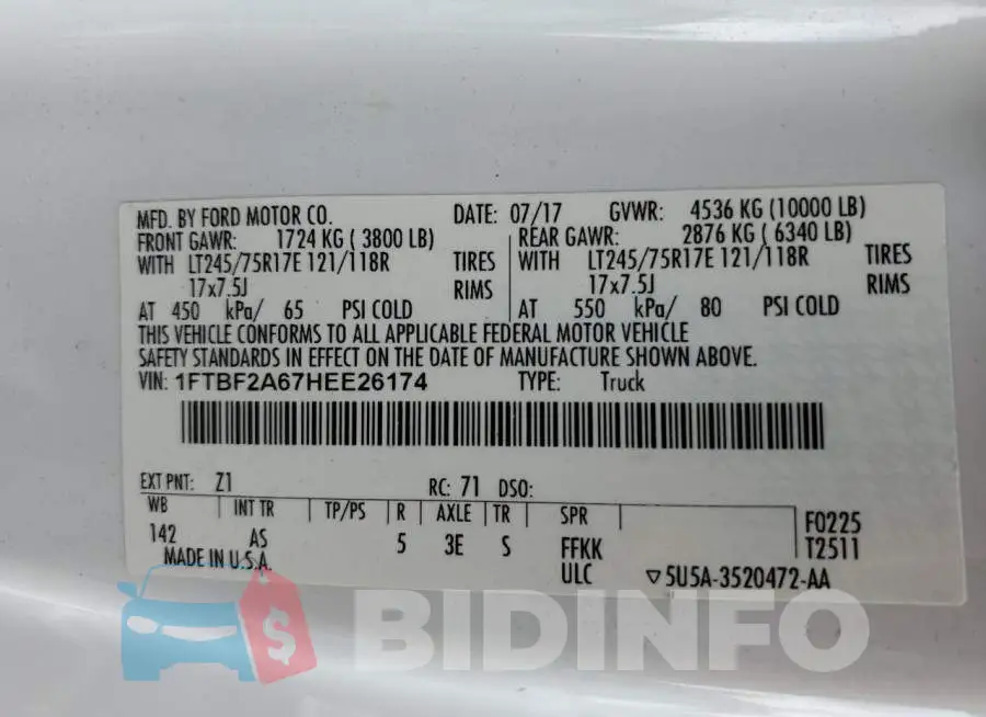 1FTBF2A67HEE26174 Photo# 12