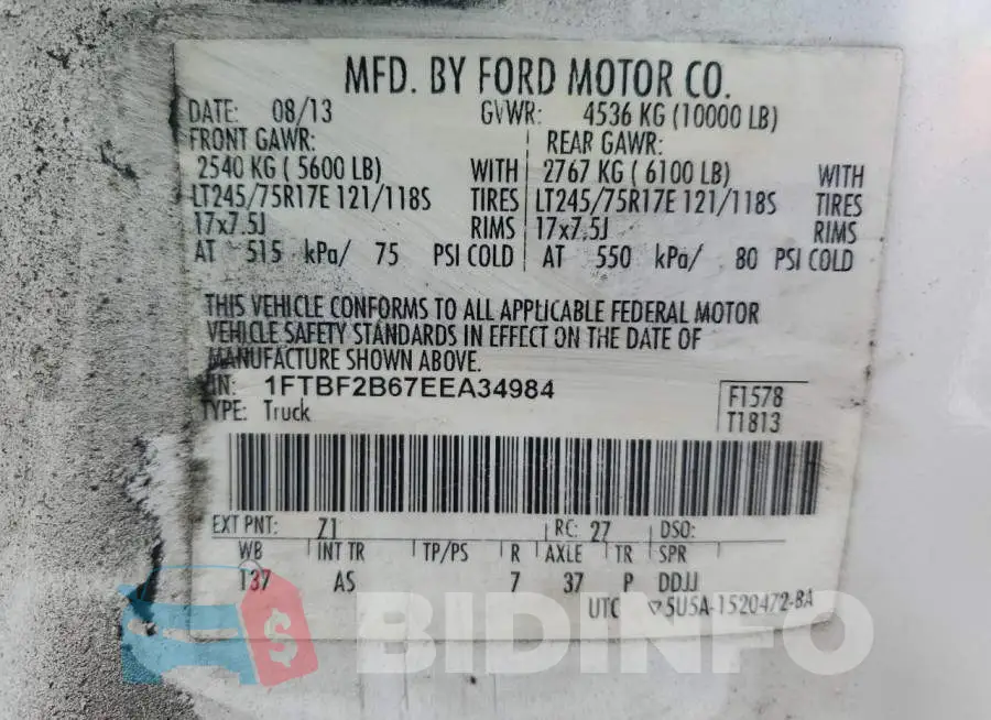 1FTBF2B67EEA34984 Photo# 12