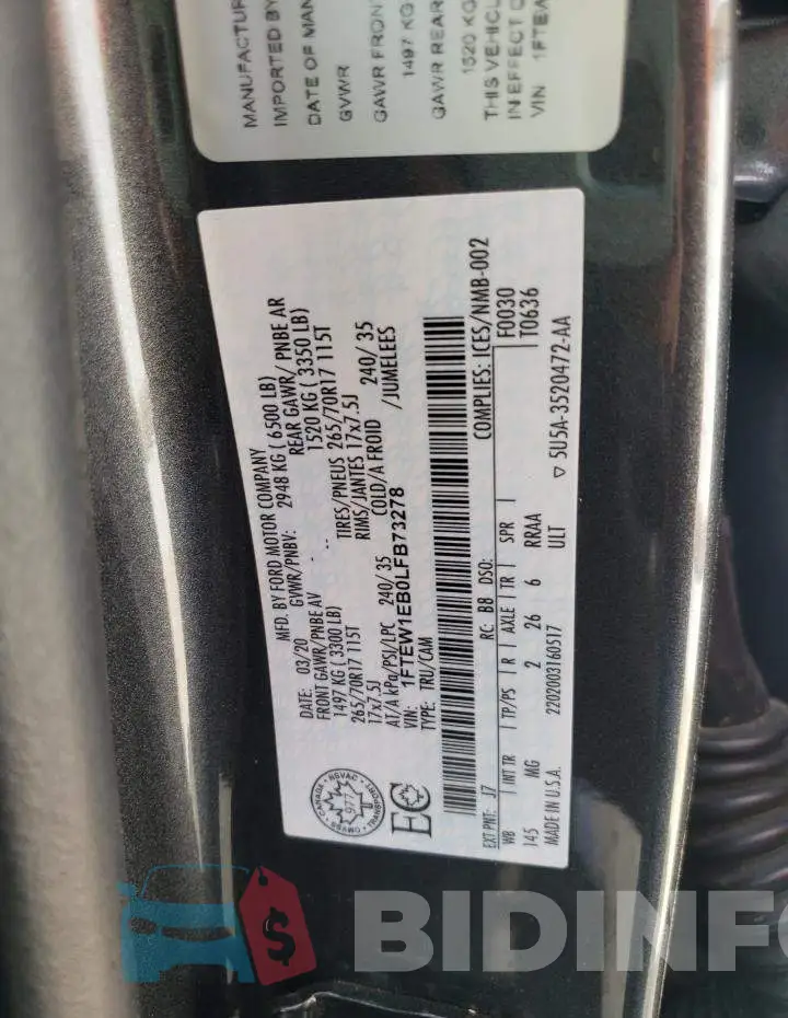 1FTEW1EB0LFB73278 Photo# 12